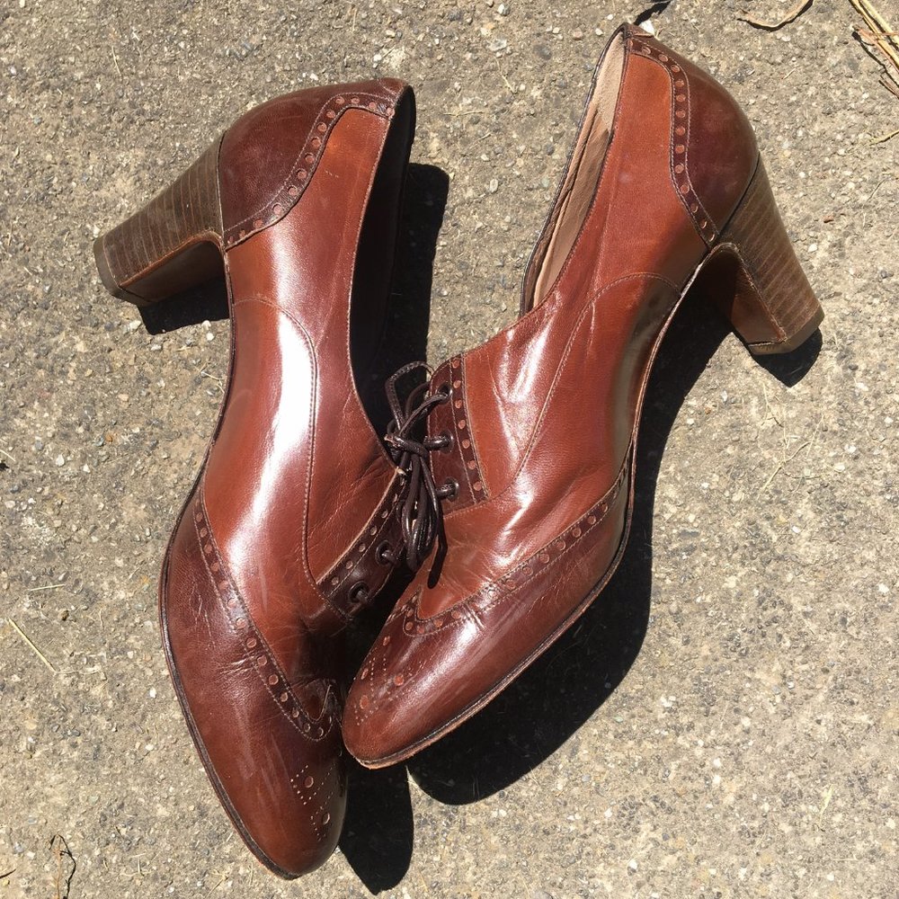Beautiful Vintage French Leather Shoes